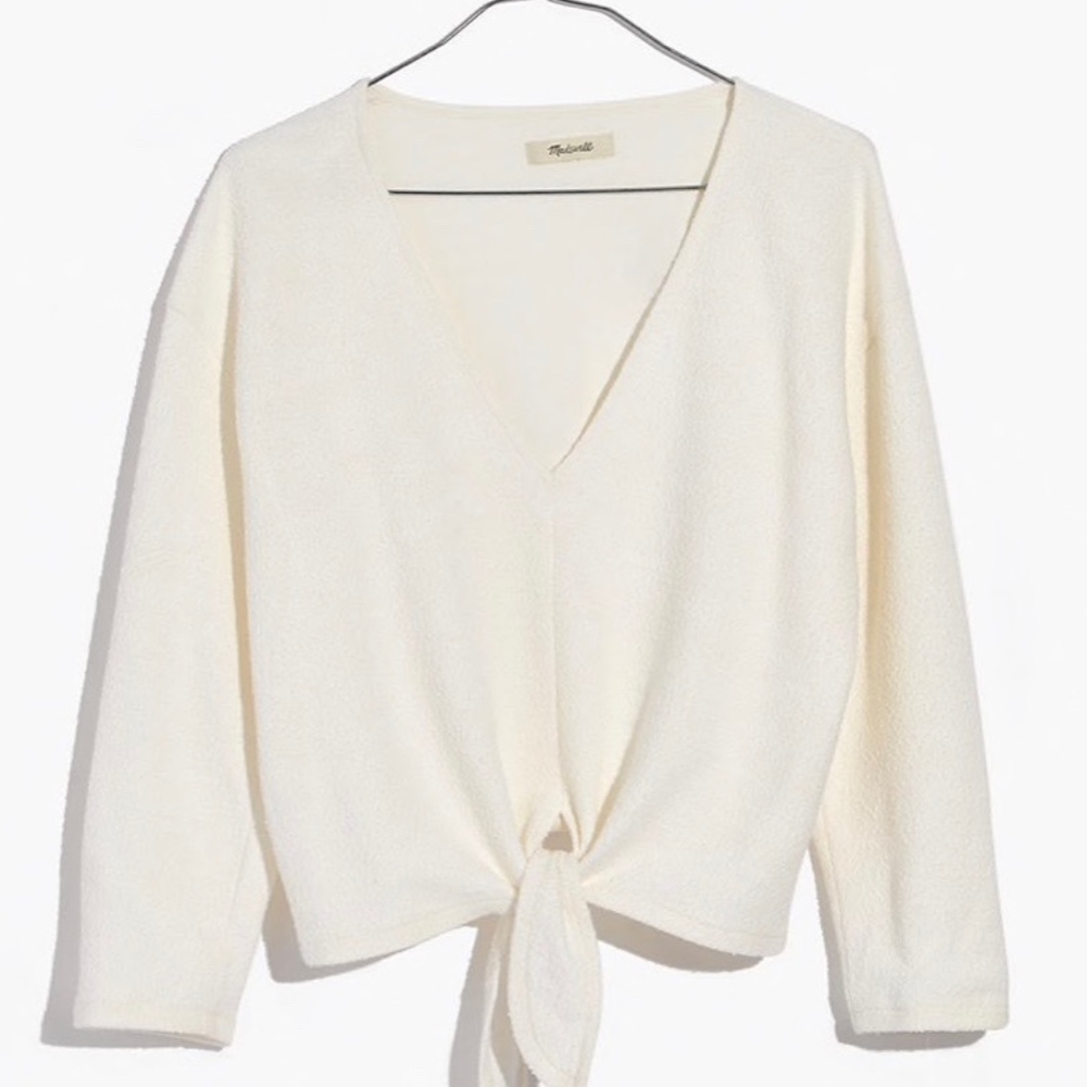 Madewell White Tie-Front Top - Picture 2 of 3